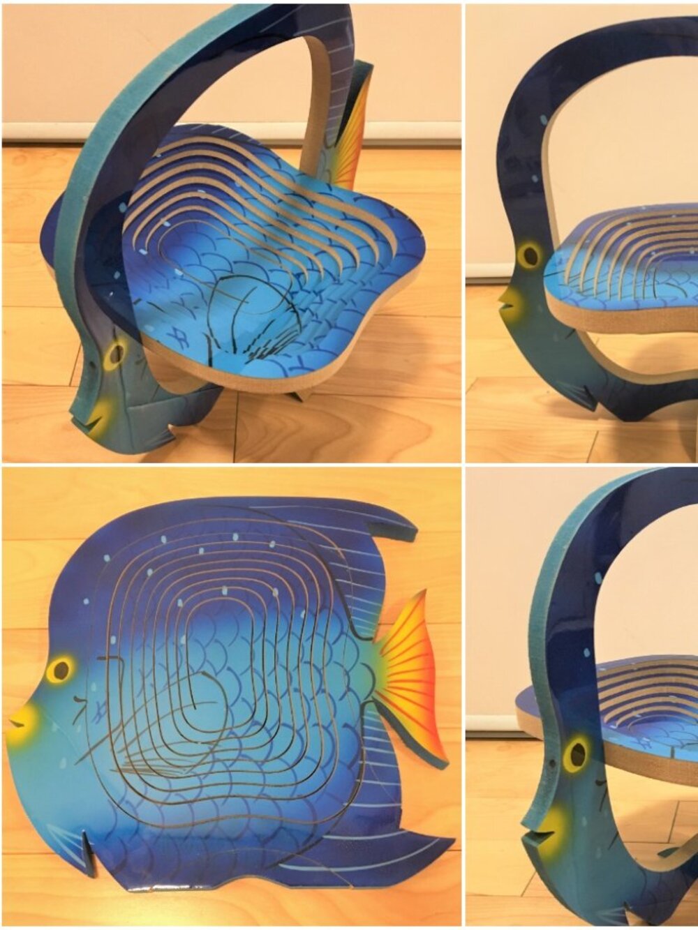 Collapsible Fish Shaped Wooden Basket Candy Bowl